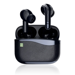 Leather Texture Wireless TWS Earbuds with Dual LED Charging Case