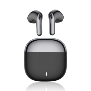 Semi-In-Ear Wireless TWS Earbuds with Leather Texture Case