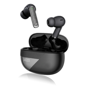 Wireless In-Ear TWS Earbuds with Textured Mesh Stems & Digital LED Display Case